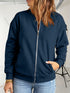Damen-Übergröße Sweatshirt-Jacke mit Reißverschluss – Vollverschluss lockere Passform lange Ärmel waschbar
